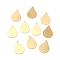 Ion Plating(IP) 304 Stainless Steel Pendants, Double Side Drawbench, Stamping Blank Tag, Teardrop, Golden, 31x22x1mm, Hole: 1.6mm