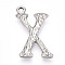304 Stainless Steel Pendants, Letter Charms, Letter X, 22.5x13.5x3mm, Hole: 1.6mm