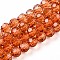 Baking Paint Transparent Glass Beads Strands, Round, Faceted(32 Faceted), Chocolate, 6mm, Hole: 1.2mm