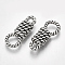 Tibetan Style Alloy Links connectors, Cadmium Free & Lead Free, String, Antique Silver, 25x10.5x5.5mm, Hole: 2.5~6mm, about 330pcs/1000g