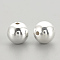925 Sterling Silver Beads, Round, Silver, 4x4mm, Hole: 1.2mm