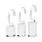 3Pcs 3 Sizes C Shaped Organic Glass Single Bracelet Display Stands Set, with Rectangle Base, Clear, 3.2~4.6x3.2~4.6x13.2~15cm, 1pc/size