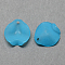 Transparent Acrylic Pendants, Frosted Style, Petal, Deep Sky Blue, 15x15x4mm, Hole: 1.5mm, about 1985pcs/500g