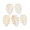 Natural Freshwater Shell Carved Pendants, Leaf Charms, Antique White, 40.5x24.5x3.5mm, Hole: 1.6mm