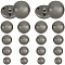 40Pcs 3-Hole Brass Buttons, for Sewing Crafting, Half Round, Platinum, 14.5~24.5x9~14mm, Hole: 1.8~2x2.5mm