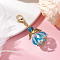 Angel Glass Beaded & Alloy Pendant Decorations, Lobster Claw Clasp for Bag Ornaments, Light Sky Blue, 48mm