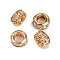 Brass Rhinestone Beads, Rondelle, Crystal, Light Gold, 9.5x5mm, Hole: 4.5mm