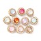 Handmade Resin Indonesia Round Beads, with Alloy Rhinestone Findings, Rondelle, Mixed Color, 21x18mm, Hole: 1.8mm