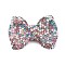 Bowknot Shape Polymer Clay Rhinestone Beads, Focals Beads for Jewelry Keychain Making, Colorful, 28x39x13mm, Hole: 1.8mm