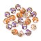 Handmade Indonesia Beads, with Alloy, Resin and Glass, Round with Flower, Mixed Color, 18x16.5mm, Hole: 1.7mm