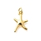 Brass Pendants, Starfish, Rack Plating, Long-Lasting Plated, Lead Free & Cadmium Free, Real 18K Gold Plated, 15x11.5x2mm, Hole: 3mm