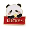 Panda Theme Enamel Pins, Alloy Lapel Pin Backs for Backpack Clothes, Lucky Panda, Red, 29x30mm