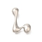 Rack Plating Brass Beads, Balloon Letter, for Personalized Name Necklaces Making, Long-Lasting Plated, Lead Free & Cadmium Free, Platinum, Letter L, 23x17x6.5mm, Hole: 2mm