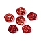 Spray Painted Glass Beads, with Gold Foil, Flower, FireBrick, 6x3mm, Hole: 0.9mm