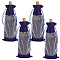 Velvet Wine Bottle Packing Pouches, Drawstring Bags with Visible Window, Rectangle, Dark Slate Blue, 35x15x0.3cm