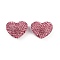 Heart Shaped Polymer Clay Rhinestone Beads, for DIY Phone Charm, Pen and Jewelry Making Supplies, Light Rose, 18.5x24x13mm, Hole: 1.6mm