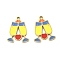 304 Stainless Steel Enamel Pendants, Drink, Ion Plating(IP), Real 18K Gold Plated, Yellow, 17x14x1.5mm, Hole: 1.5mm