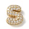 Brass Micro Pave Cubic Zirconia Beads, Letter, Rack Plating, Long-Lasting Plated, Real 18K Gold Plated, Letter S, 10.5x9.5x4.5mm, Hole: 3x2mm
