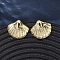 Brass Shell Shape Stud Earrings, Long-Lasting Plated, Rack Plating, Lead Free & Cadmium Free, Real 18K Gold Plated, 20x21.5mm
