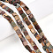 Natural Picasso Jasper/Polychrome Jasper Beads Strands, Square, 6~7x6~7x3~4mm, Hole: 0.7mm, about 58~64pcs/strand, 14.96~15.35 inch(38~39cm)