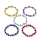 Round with Cross Acrylic & Handmade Evil Eye Lampwork Beaded Stretch Bracelets for Women, Mixed Color, Inner Diameter: 2~2-1/4 inch(5.2~5.6cm)