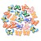 Resin Pendants, Butterfly Charms, with Platinum Iron Loop, Mixed Color, 18.5~22.5x24.5~29x5~5.5mm, Hole: 2mm