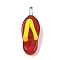 Handmade Lampwork Pendants, Shoes, Red, 35.5~36.5x13~13.5x12.5~13mm, Hole: 2~3.5mm