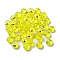 AB Color Plated Glass Beads, Faceted Rondelle, Yellow, 6x4mm, Hole: 1.4mm
