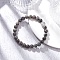 Natural Fluorescent Syenite Rock Beads Stretch Bracelets for Women Men, with Alloy Flat Round with Saint Benedict Bead, Inner Diameter: 2-3/8 inch(6.15cm)