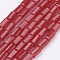 Opaque Glass Beads Strands, Faceted, Cuboid, FireBrick, 7x3x3mm, Hole: 1mm, about 80pcs/strand, 52cm