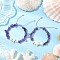 2Pcs Natural Amethyst Chip Braided Bead Bracelets, Adjustable Synthetic Turquoise & Natural Shell Braided  Bracelets, Tortoise & Starfish, with Nylon Thread, Inner Diameter: 2-1/4~3-1/2inch(5.7~9cm), Starfish: 14x13x5mm