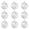 304 Stainless Steel Charms, Hollow, Sports Goods, Stainless Steel Color, Volleyball Pattern, 12x10x1mm, Hole: 1mm