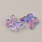 Handmade Golde Sand Lampwork Beads, Butterfly, Medium Orchid, 9.5x11x2mm, Hole: 1.2mm
