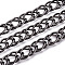 Aluminium Two Tone Rhombus Link Chains, Unwelded, with Spool, Gunmetal, 19x13x2mm, about 32.81 Feet(10m)/Roll