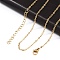 Ion Plating(IP) 304 Stainless Steel Cable Chain Necklace, with Lobster Claw Clasps, Real 18K Gold Plated, 17.9 inch(45.5cm), 1.6mm