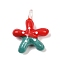 Glass Pendants, Starfish Charms, Red, 29~31x25~26x8.5mm, Hole: 3.5~4x2.3~4mm