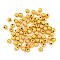 Brass Beads, Textured Round, Golden, 3x2.5mm, Hole: 1.2mm