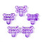 Handmade Lampwork Enamel Beads, Dragonfly, Medium Purple, 17.2x19.2x8mm, Hole: 1.6mm