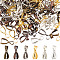 180Pcs 6 Colors Brass Pinch Bails, Ice Pick, Mixed Color, 14x7mm, Hole: 4x6mm, 30cps/color