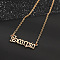 Twelve Constellations Stainless Steel Pendant Necklaces, Golden, Scorpio, 15.75 inch(40cm)