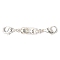 Brass Magnetic Clasps Converter, with Lobster Claw Clasps, Column, Silver, 45x5.5mm
