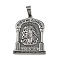 304 Stainless Steel Pendants, Religion, Arch with Jesus Charm, Antique Silver, 40.5x31.5x4mm, Hole: 8.5x5.5mm
