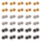 30 Sets 3 Styles Alloy Snap Buttons, Sewing Accessories, Flower, Mixed Color, 20.5x4~4.5mm, Hole: 2.5~3mm, 10 sets/style