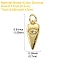 1Pc Brass Pendants, with Clear Cubic Zirconia, Heart with Evil Eye Charms, Golden, 15.5x7x1.5mm, Hole: 3mm