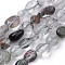 Natural Green Lodolite Quartz/Garden Quartz Beads Strands, Oval, 6~12x5~8x3~8mm, Hole: 1mm, about 50~57pcs/strand, 15.7 inch