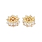 Brass Micro Pave Cubic Zirconia Beads, Long-Lasting Plated, Rack Plating, Flat Round, Golden, 10x4.5mm, Hole: 1.6mm