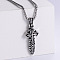Cool 304 Stainless Steel Cross Punk Hip-hop Fashion Men's Pendant Necklaces, Stainless Steel Color