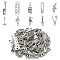 50Pcs 10 Styles Tibetan Style Alloy Pendants, Lead Free & Cadmium Free, Mixed Shapes, Antique Silver, 19~32x7~12x1~6mm, Hole: 1.5~2mm, 5pcs/style