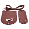 Handmade PU Leather Crochet Shoulder Bag Accessories Kits, Including 1Pc Half Round Sheet, 1Pc Oval Bag Bottom and 1Pc Bag Strap, Coconut Brown, 600~1250mm