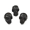 Carved Wood Beads, Skull, Black, 20.5x16~17.5x18.5mm, Hole: 3.5mm